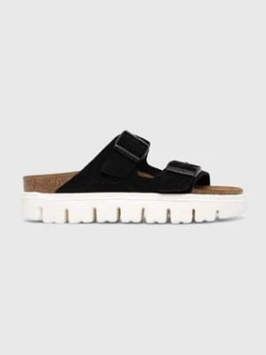 Birkenstock klapki zamszowe BIRKENSTOCK X PAPILLIO Arizona PAP Chunky damskie kolor czarny na platformie 1023717