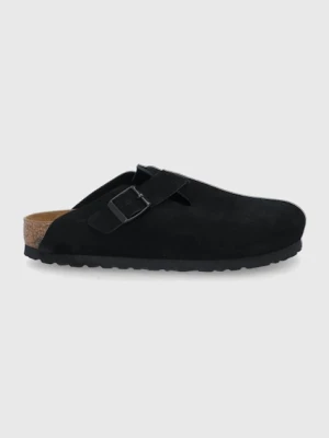 Birkenstock klapki zamszowe Boston czarny