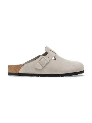 Birkenstock klapki zamszowe Boston Varsity męskie kolor szary 1030622