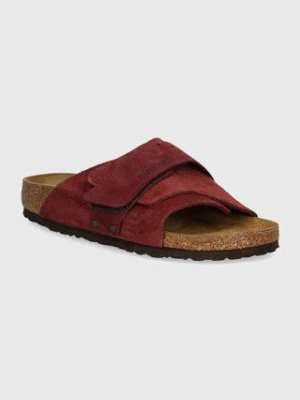 Birkenstock klapki zamszowe Kyoto damskie kolor bordowy 1028392