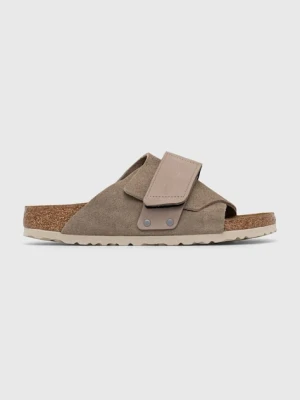 Birkenstock klapki zamszowe Kyoto damskie kolor szary 1015573
