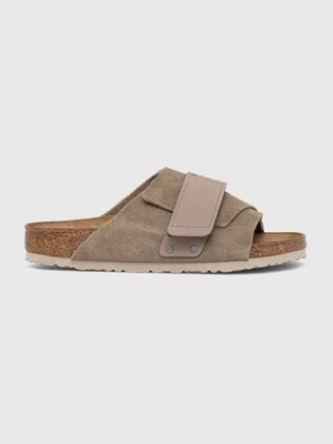 Birkenstock klapki zamszowe Kyoto męskie kolor beżowy