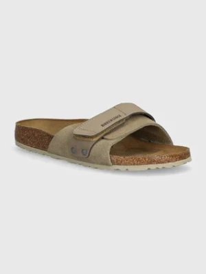 Birkenstock klapki zamszowe Oita damskie kolor beżowy 1028056