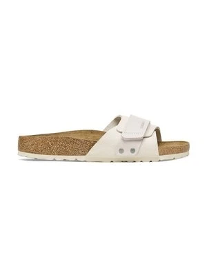 Birkenstock klapki zamszowe Oita damskie kolor szary 1024226