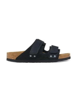 Birkenstock klapki zamszowe Uji męskie kolor czarny 1024810