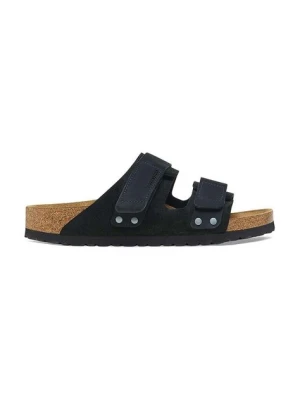 Birkenstock klapki zamszowe Uji męskie kolor czarny 1024810