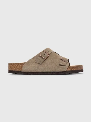 Birkenstock klapki zamszowe Zürich szary