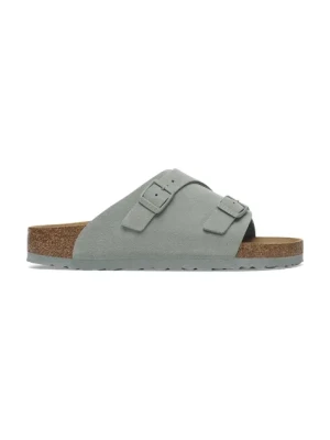 Birkenstock klapki zamszowe Zürich damskie kolor niebieski 1029166