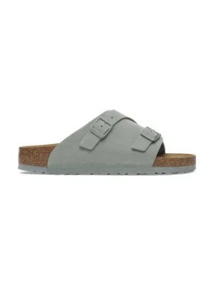 Birkenstock klapki zamszowe Zürich damskie kolor niebieski 1029166