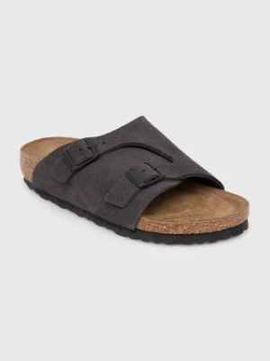 Birkenstock klapki zamszowe Zürich damskie kolor szary 1028547