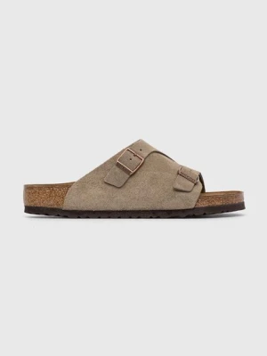 Birkenstock klapki zamszowe Zürich kolor szary 50461