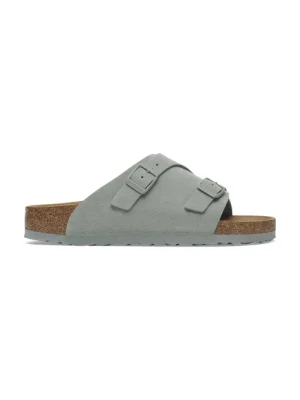 Birkenstock klapki zamszowe Zürich męskie kolor niebieski 1029184