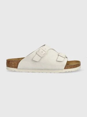 Birkenstock klapki zamszowe Zurich damskie kolor szary 1025008