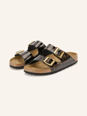 Birkenstock Lakierowane Klapki Arizona Bs braun
