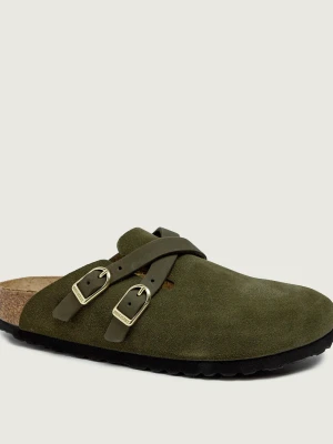 Birkenstock Mule Blair | zamsz | narrow fit | z dodatkiem skóry oliwkowy