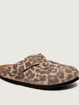 Birkenstock Mule Boston BS | zamsz | narrow fit beżowy