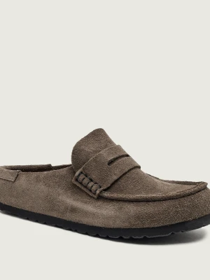 Birkenstock Mule Naples Wrapped | zamsz | narrow fit szary