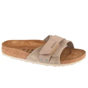 Birkenstock Oita 1028056, Damskie, Beżowe, klapki, skóra zamszowa, rozmiar: 37