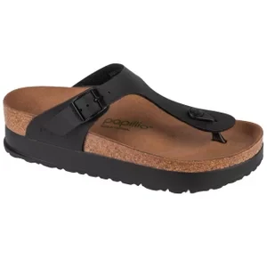 Birkenstock Papillio Gizeh Platform Vegan 1027367, Damskie, Czarne, japonki, Birko-Flor, rozmiar: 36