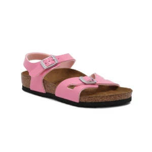 Birkenstock Sandały Patent Candy Pink | z dodatkiem skóry