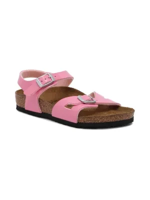 Birkenstock Sandały Patent Candy Pink | z dodatkiem skóry | narrow fit