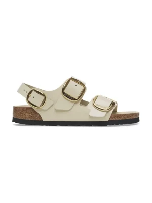 Birkenstock sandały skórzane Milano Big Buckle damskie kolor beżowy 1025395
