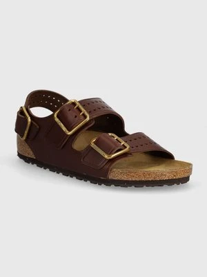 Birkenstock sandały skórzane Milano Bold Gap męskie kolor brązowy 1023595