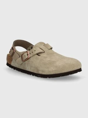 Birkenstock sandały zamszowe Tokio damskie kolor beżowy 1028323