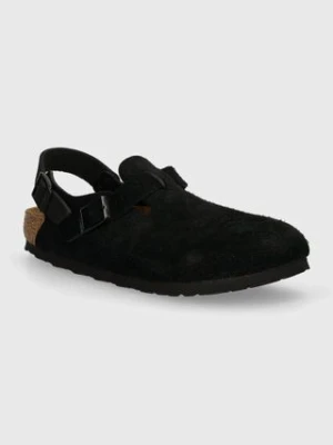 Birkenstock sandały zamszowe Tokio damskie kolor czarny 1028348