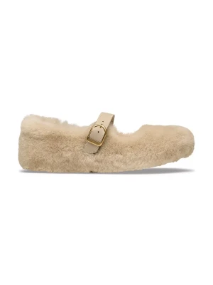 Birkenstock Santa Clarita Shearling baleriny skórzane