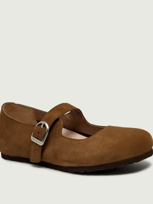 Birkenstock Skórzane baleriny Santa Clarita Mary Jane | narrow fit beżowy