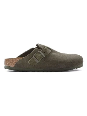 Birkenstock Skórzane chodaki "Boston Leve" w kolorze khaki rozmiar: 44