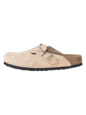 Birkenstock Skórzane chodaki "Boston" w kolorze beżowym rozmiar: 35