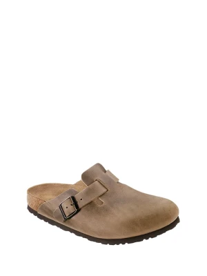 Birkenstock Skórzane chodaki "Boston" w kolorze beżowym rozmiar: 41