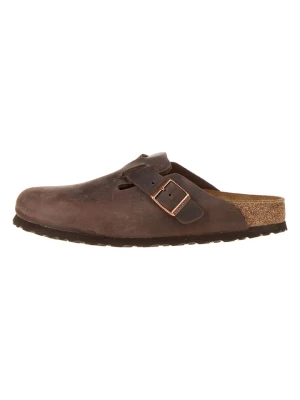 Birkenstock Skórzane chodaki "Boston" w kolorze brązowym rozmiar: 35