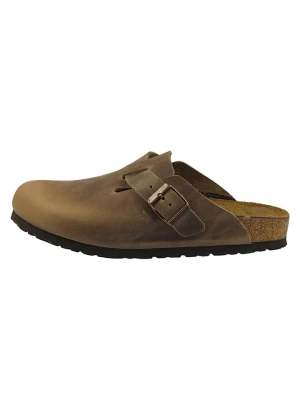 Birkenstock Skórzane chodaki "Boston" w kolorze brązowym rozmiar: 39
