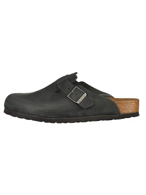 Birkenstock Skórzane chodaki "Boston" w kolorze czarnym rozmiar: 41