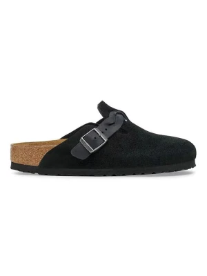 Birkenstock Skórzane chodaki "Boston" w kolorze czarnym rozmiar: 41