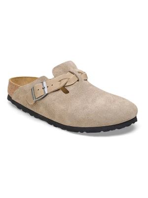 Birkenstock Skórzane chodaki "Boston" w kolorze szarobrązowym rozmiar: 37