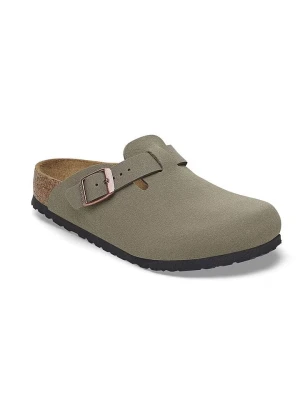 Birkenstock Skórzane chodaki "Boston" w kolorze szarym rozmiar: 31
