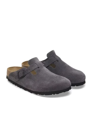 Birkenstock Skórzane chodaki "Boston" w kolorze szarym rozmiar: 40