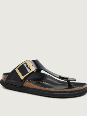 Birkenstock Skórzane japonki Gizeh | narrow fit czarny