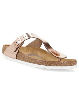 Birkenstock Skórzane japonki Gizeh | regular fit soft footbed
