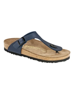 Birkenstock Skórzane japonki "Gizeh" w kolorze granatowym rozmiar: 37