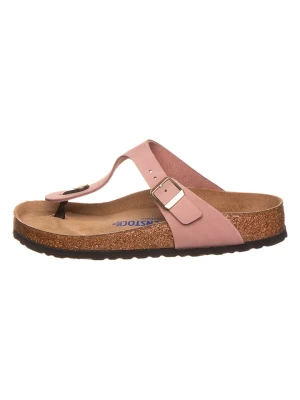 Birkenstock Skórzane japonki "Gizeh" w kolorze jasnoróżowym rozmiar: 38