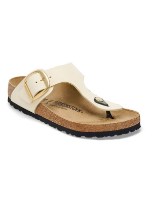 Birkenstock Skórzane japonki "Gizeh" w kolorze kremowym rozmiar: 37