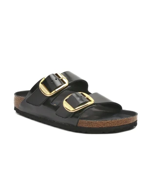 Birkenstock Skórzane klapki Arizona BB NL | narrow fit czarny