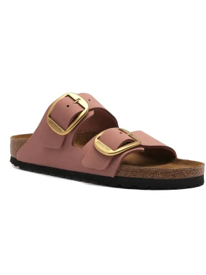 Birkenstock Skórzane klapki Arizona Big Buckle LENB | narrow fit różowy