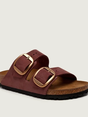 Birkenstock Skórzane klapki Arizona Big Buckle | narrow fit bordowy