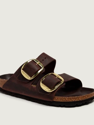 Birkenstock Skórzane klapki Arizona Big Buckle | narrow fit brązowy